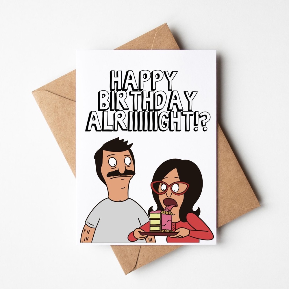 Bob’s Burgers Birthday Greeting Card Bob & Linda Belcher Card